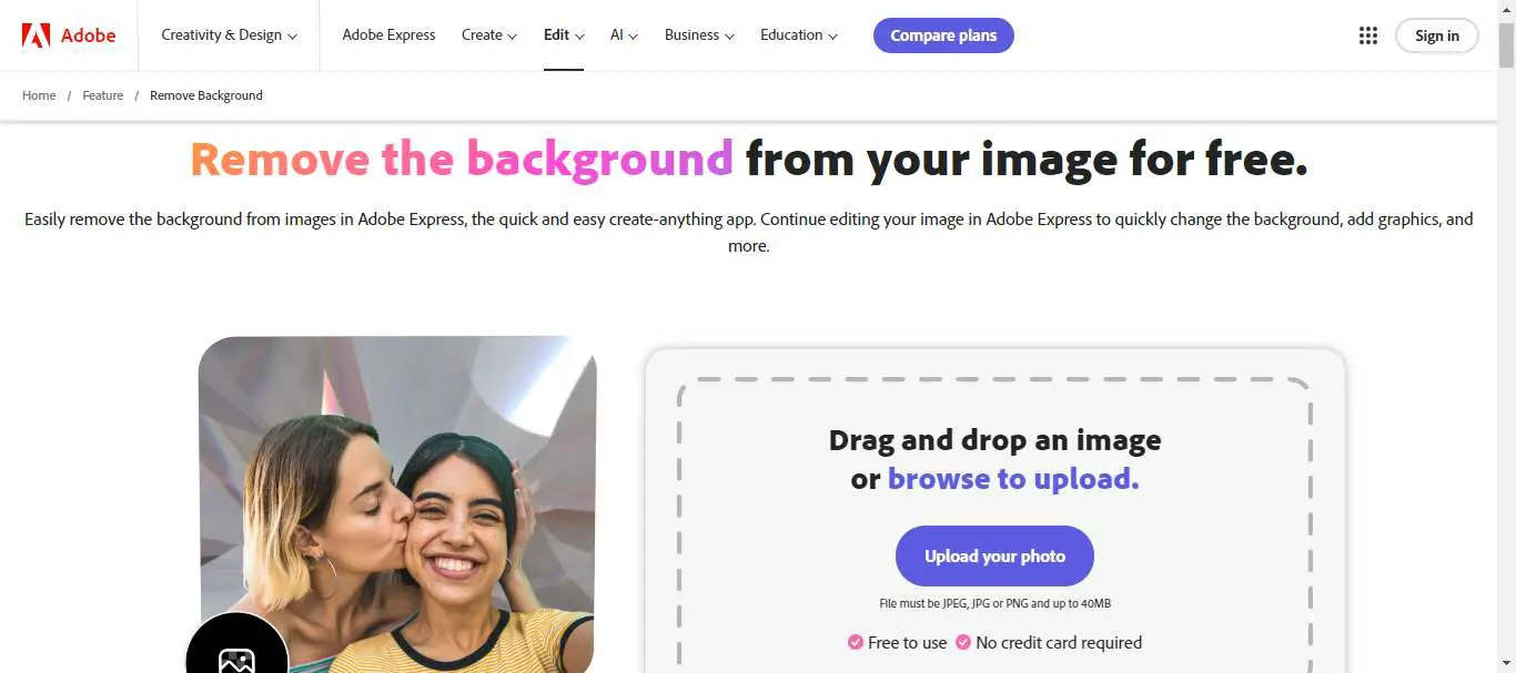 adobe express image background remover