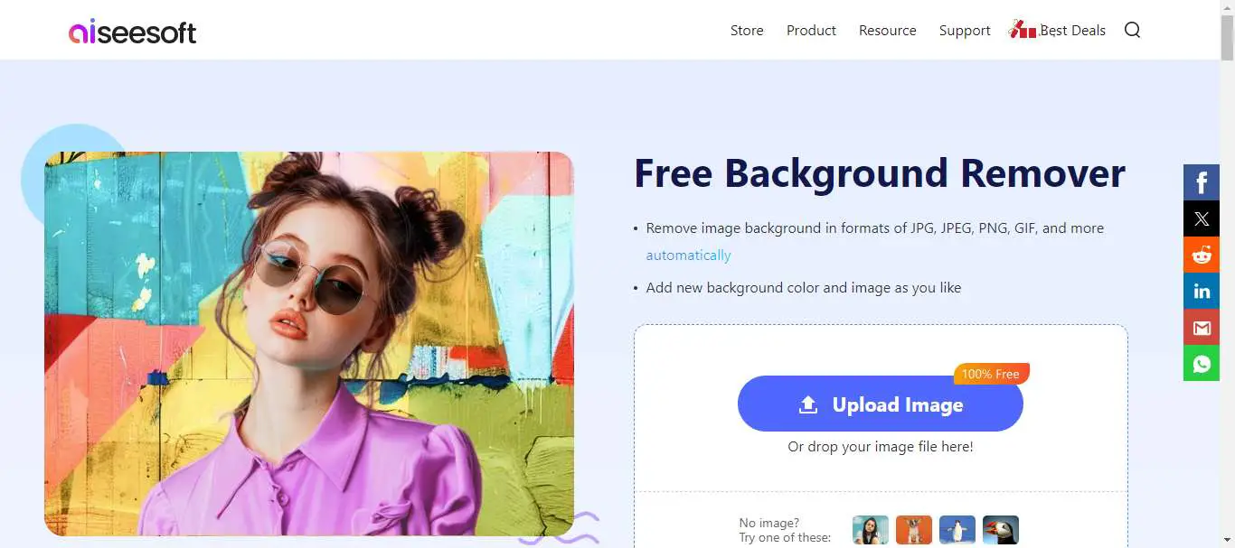 aiseesoft free background remover