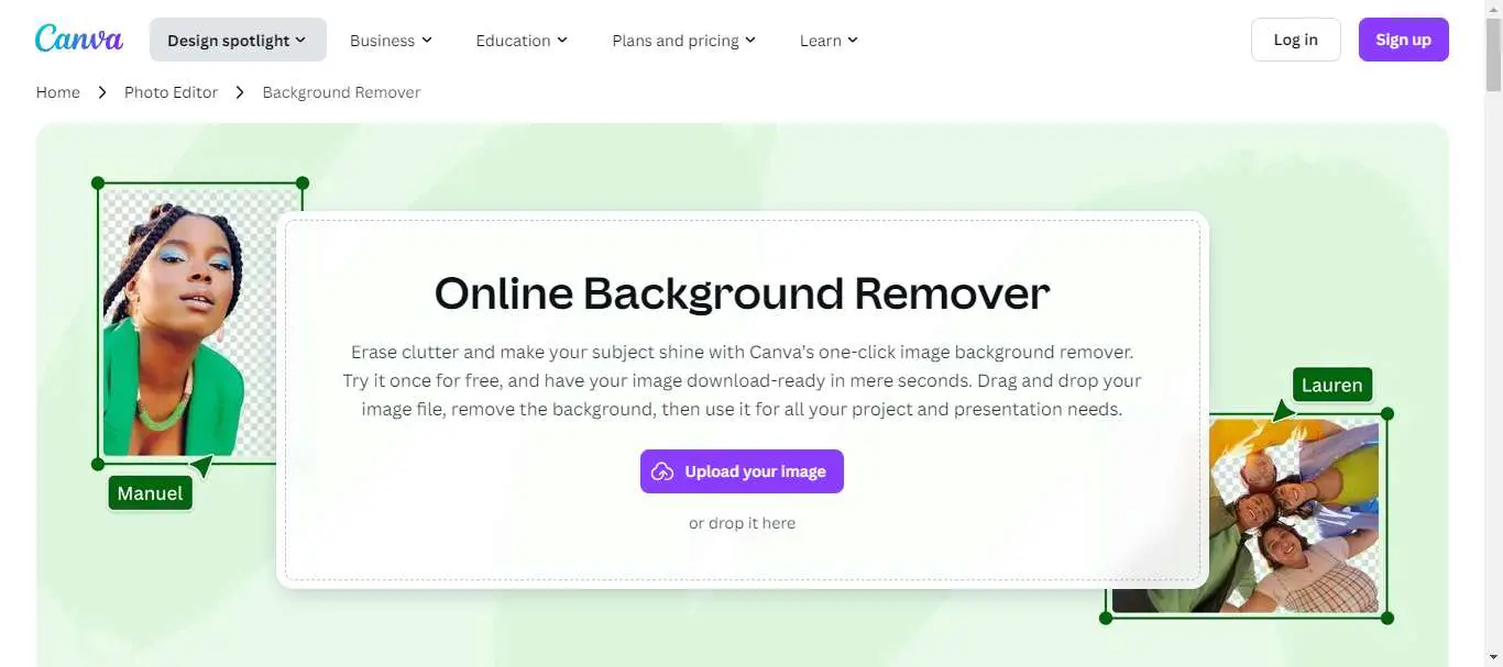 canva image background remover