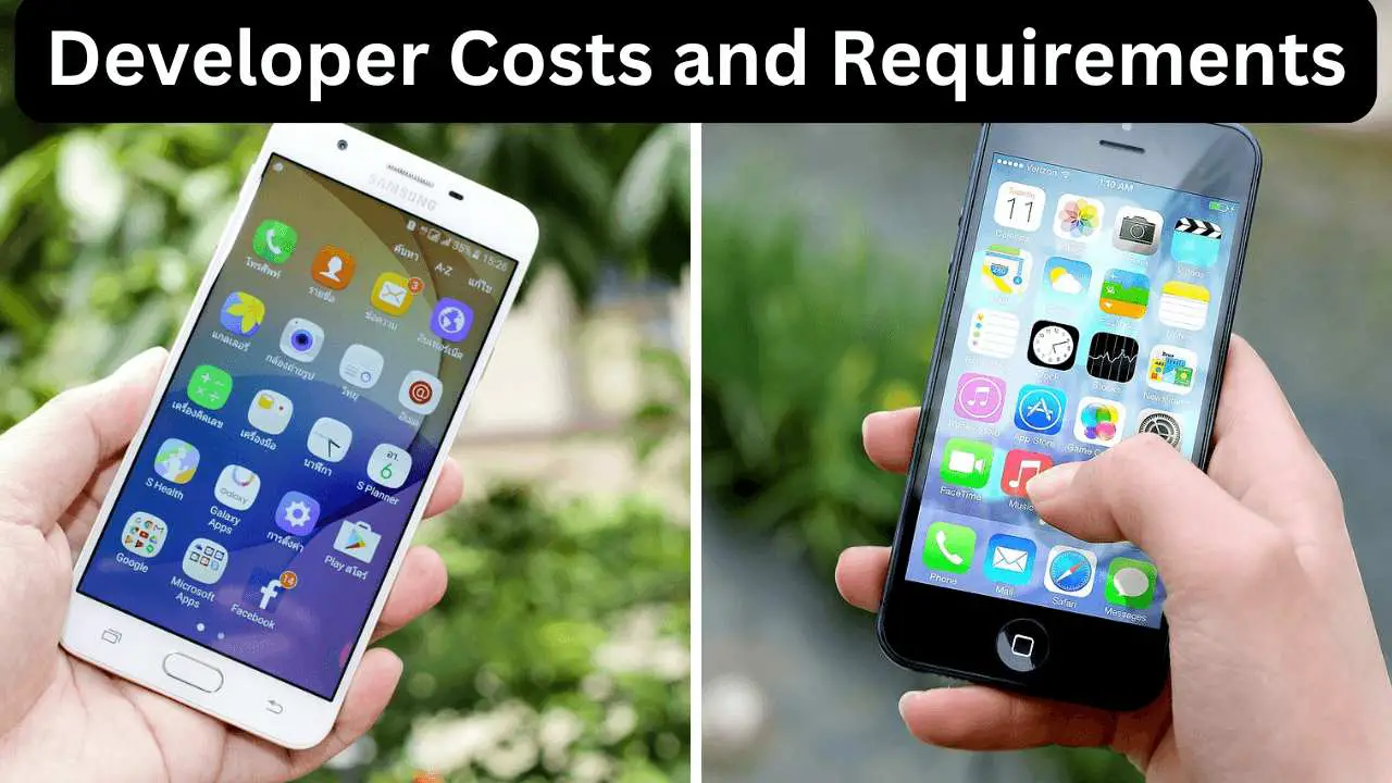 developer cost and requirements - google playstore vs apple app store