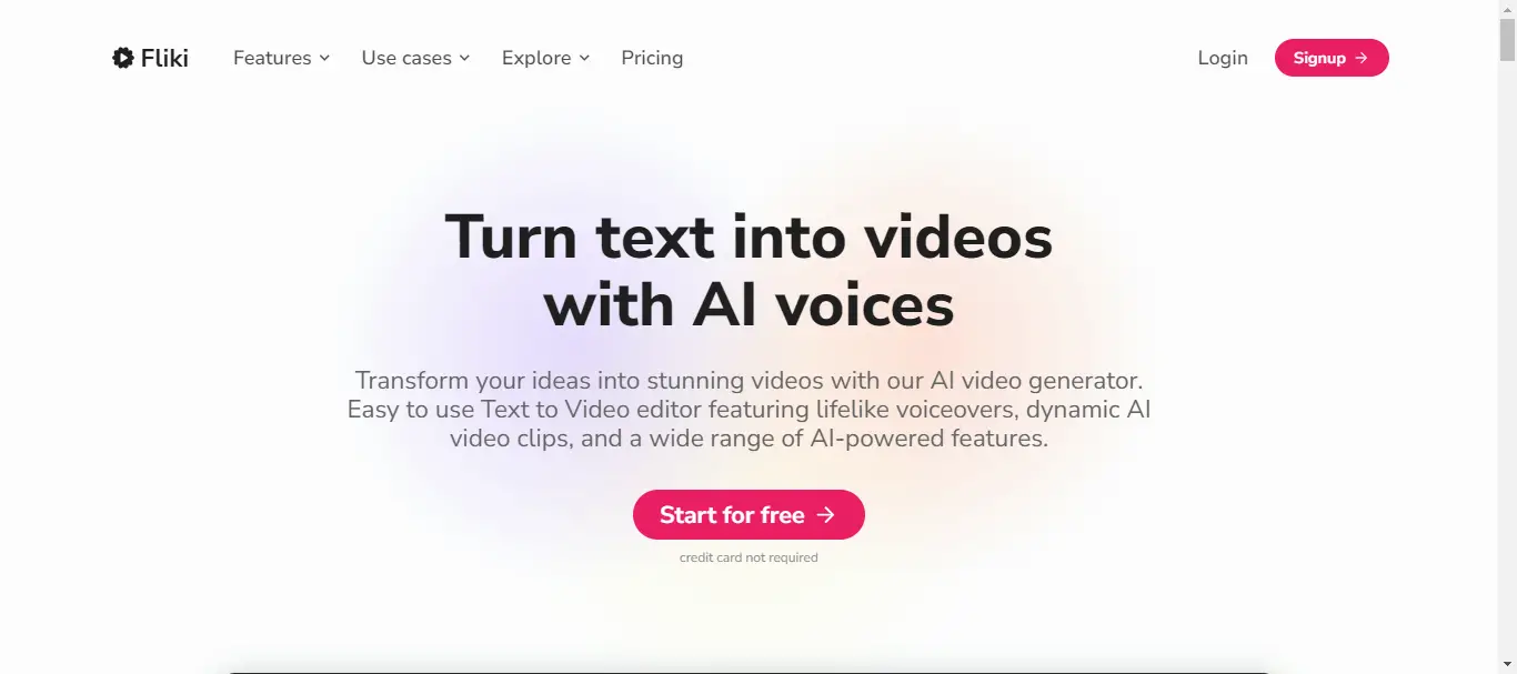 Fliki ai text to video tool