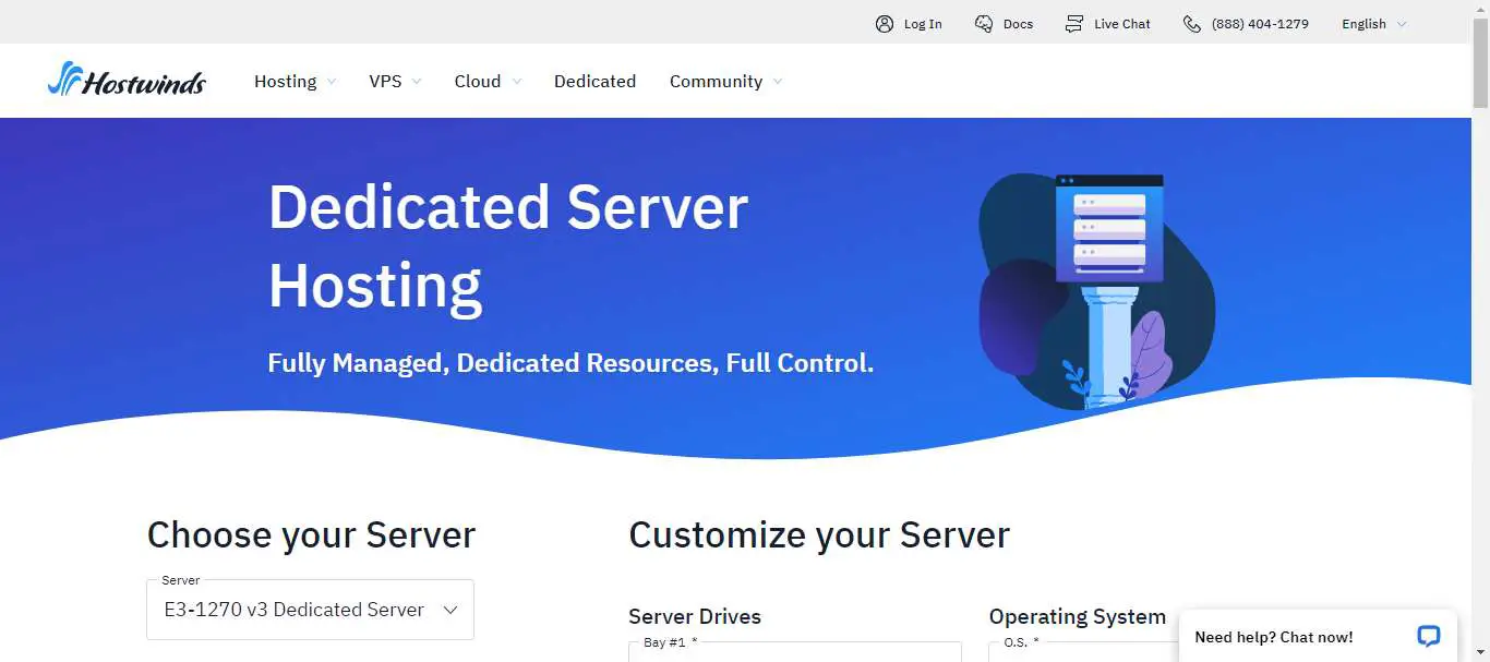 hostwinds dedicated server hosting