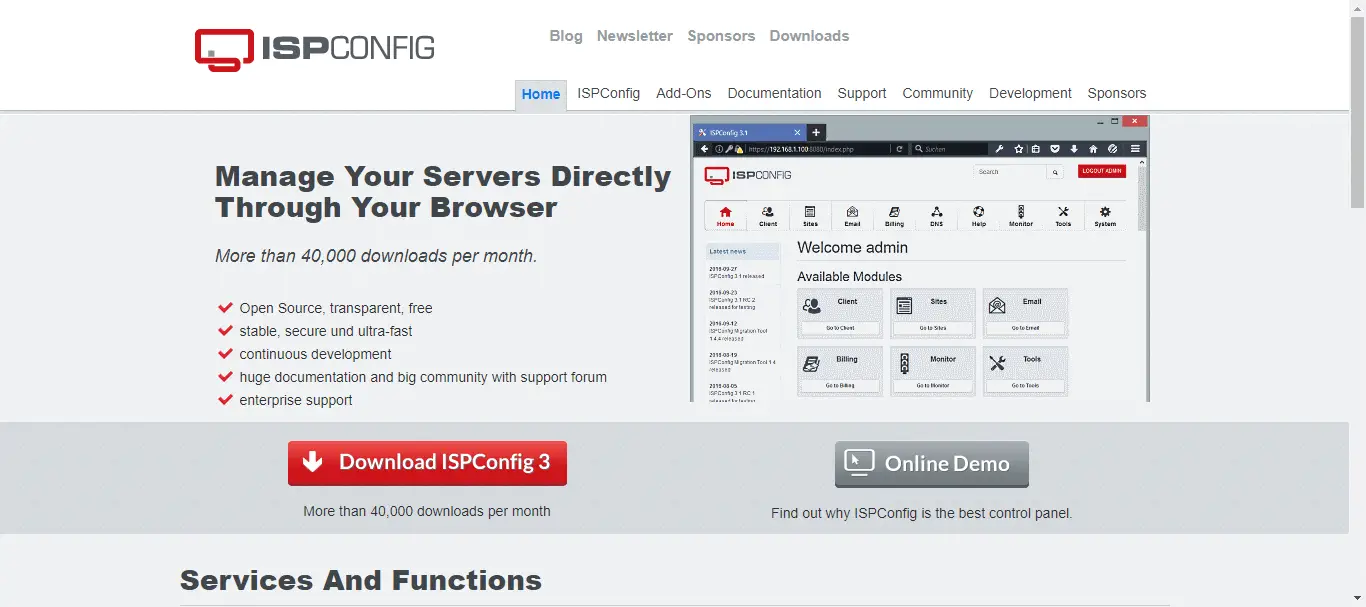 ispconfig hosting control panel