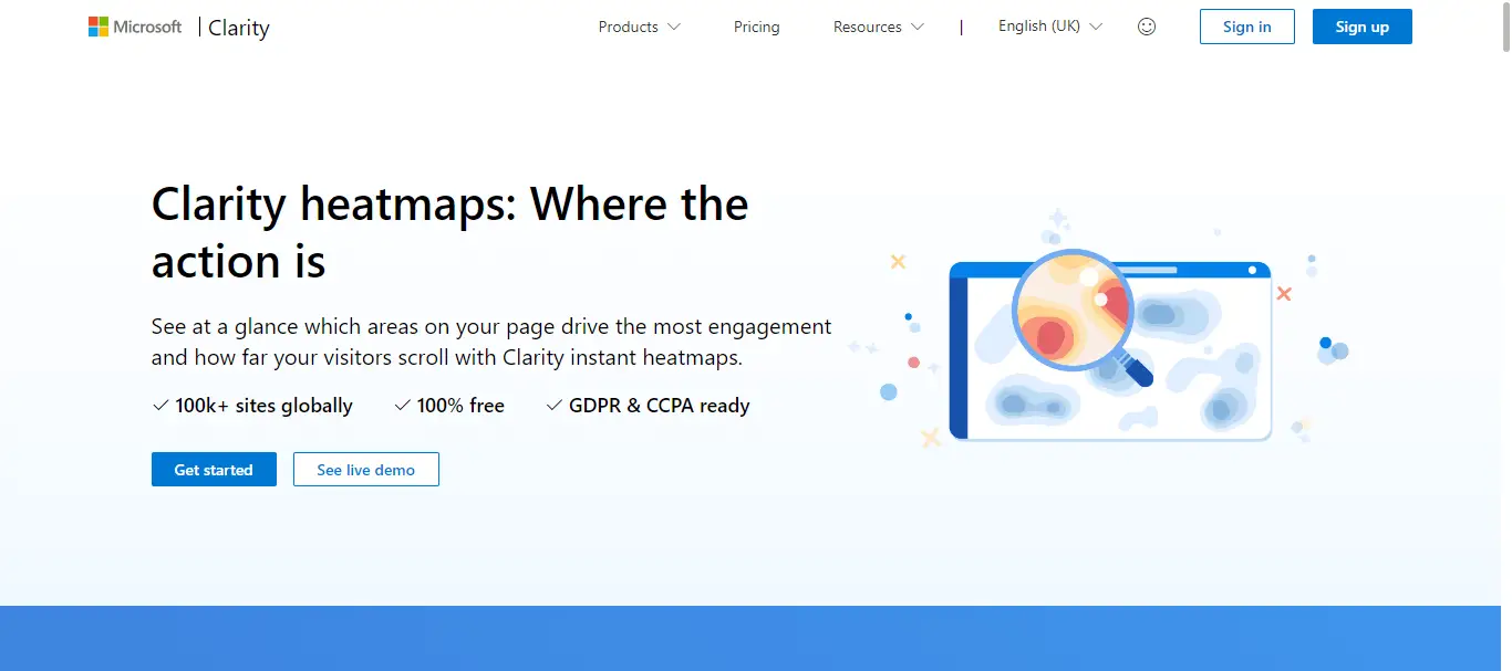 microsoft clarity heatmaps