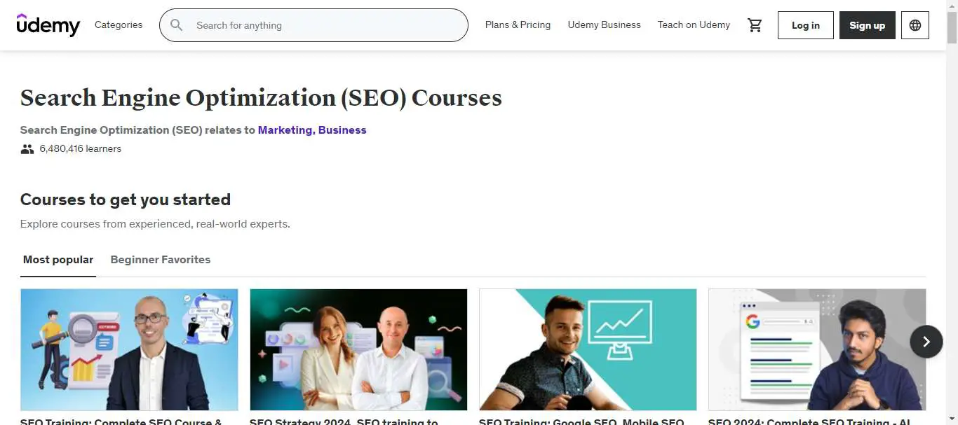 udemy seo course