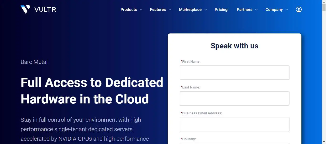 vultr dedicated server hosting